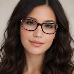 Kate Spade Eyeglass Frames and case. Brown White Pink. Classy